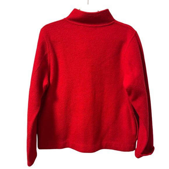 Marisa Christina Red Wool Jacket With Black Velcro Closure Sz  S jacket - Picture 9 of 12